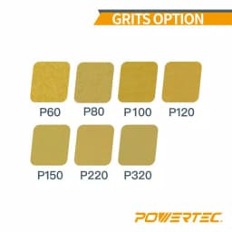 POWERTEC 6 in. 100-Grit Hook and Loop Sanding Discs, 8-Hole, Gold (50-Pack) thumbnail 2
