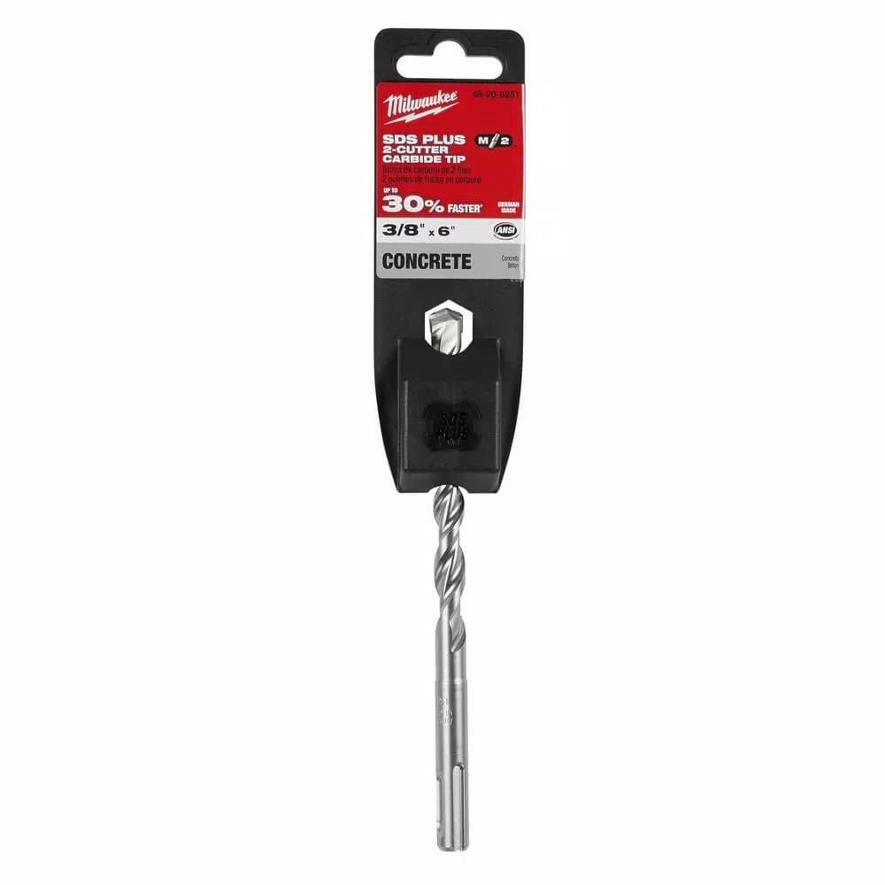 Milwaukee M/2 3/8 in. x 6 in. SDS-Plus 2-Cutter Carbide Hammer Drill Bit