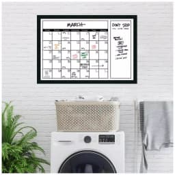 Amanti Art 38 in. W x 26 in. H Framed Glass Dry Erase Calendar Board, Mezzanotte Satin Black Wood thumbnail 8