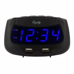 Equity by La Crosse Blue LED Dual USB Digital Alarm Clock with Adjustable Dimmer thumbnail 3