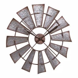 La Crosse Clock 22 in. Metal Windmill Quartz Wall Clock - Rustic Farmhouse Decor thumbnail 4