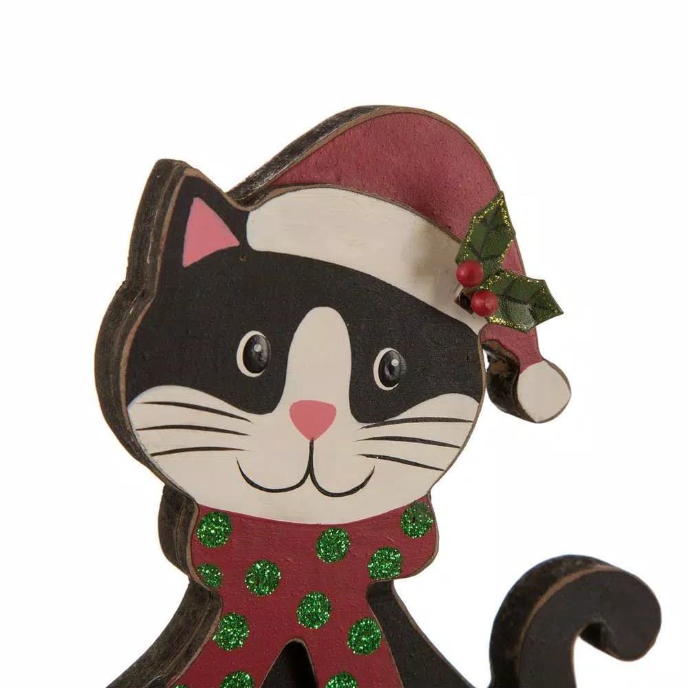 Glitzhome Wooden and Metal Cat and Dog Stocking Holder Set of 2