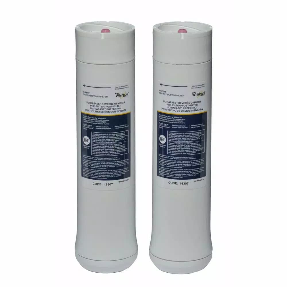 Whirlpool UltraEase Replacement Pre-Filter and Post-Filter Set for Whirlpool RO Systems WHAROS5 & WHER25, 2-Pack