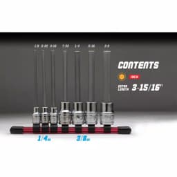 Capri Tools SAE Long Hex Bit Socket Set, 7-Piece thumbnail 3