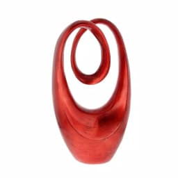 LITTON LANE 20 in. Red Polystone Abstract Infinity Sculpture - Modern Decorative Statuary thumbnail 1