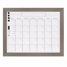DesignOvation Beatrice Monthly Dry Erase Calendar Memo Board with Woodgrain Frame thumbnail 1