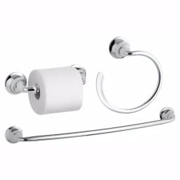 KOHLER Forte Sculpted 3-Piece Polished Chrome Bathroom Hardware Set thumbnail 1