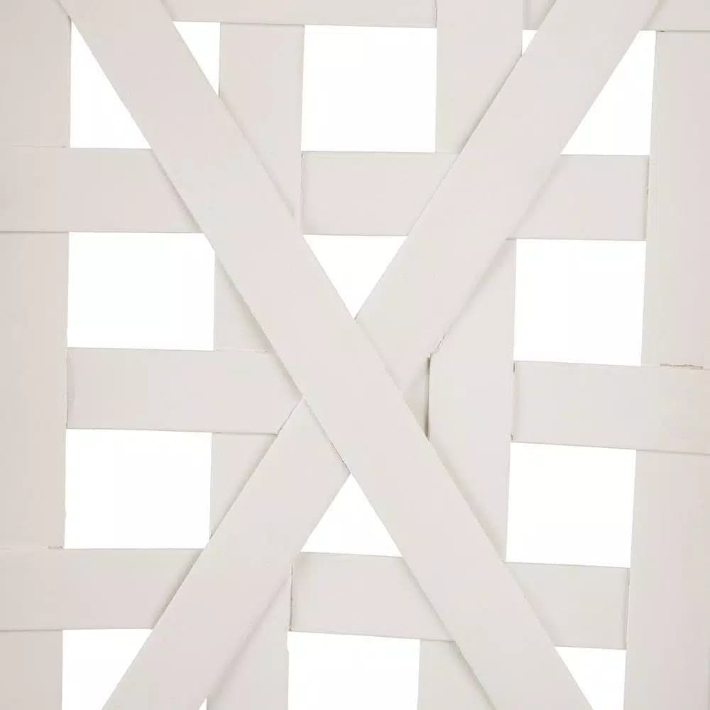 Glitzhome 30 in. H x 24 in. W White Wooden Tobacco Basket Wall Decor