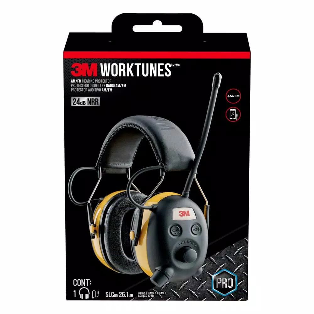 3M WorkTunes Digital Hearing Protector with AM/FM Radio and Auxiliary Jack