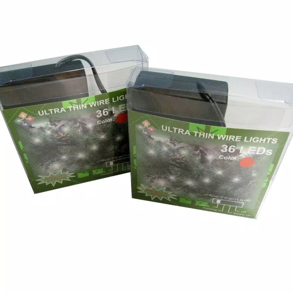 Starlite Creations 9 ft. Red LED Ultra Slim Wire String Lights, 36-Light Battery Operated (Bundle of 2)