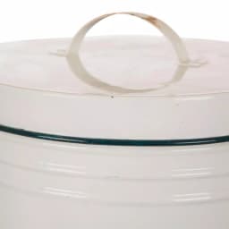 Glitzhome 13 in. Farmhouse Enamel Metal Canister with Wire Handle and Distressed Finish thumbnail 5