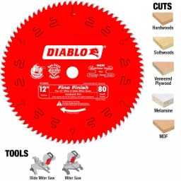 Diablo 12 in. x 80-Tooth Fine Finish Carbide Circular Saw Blade thumbnail 5