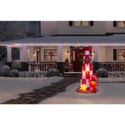 Home Accents Holiday 7.5 ft. Inflatable Lighthouse Scene with Starfish and Lobster Christmas Decoration thumbnail 2