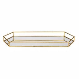 Kate and Laurel Felicia Gold Decorative Mirrored Metal Accent Tray thumbnail 2