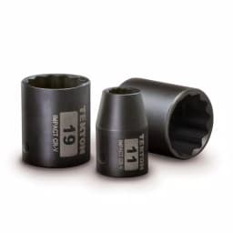 TEKTON 3/8 in. Drive 7-19 mm 12-Point Shallow Impact Socket Set, 13-Piece thumbnail 2
