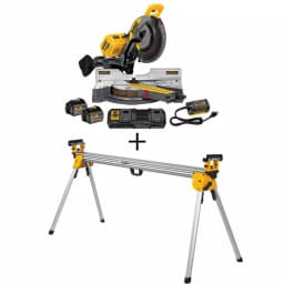 DEWALT 12 in. FLEXVOLT Brushless Sliding Compound Miter Saw Kit with Stand, 2 6.0 Ah Batteries & AC Adapter thumbnail 1