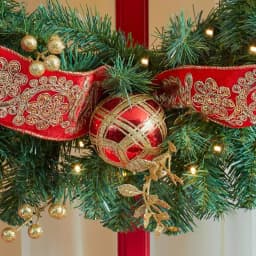 Home Accents Holiday Home Holiday Accents 30 in. Royal Easton Pre-Lit Artificial Pine Wreath with Warm White LED Lights thumbnail 5