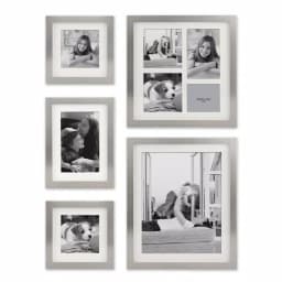 Stonebriar Collection Silver Metal Shadow Box Picture Frame Set, 5-Piece Gallery Wall Decor with White Mats thumbnail 1