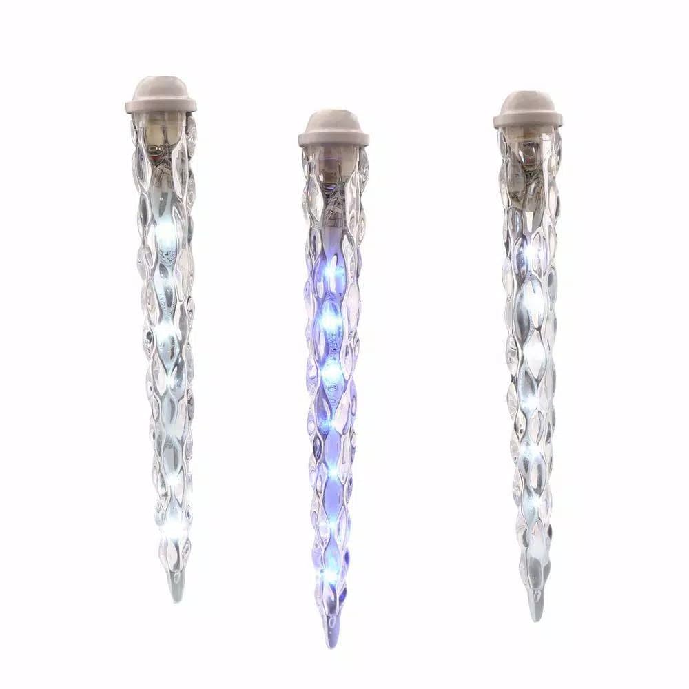LightShow 10-Light Shooting Star Effect Icicle Lights, Icy Blue and White LED, 9 ft.