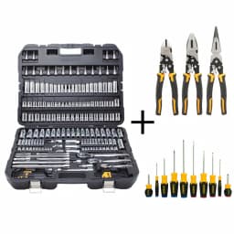 DEWALT 192-Piece Mechanics Tool Set with Bonus 3-Piece Plier and 10-Piece Screwdriver Set thumbnail 1