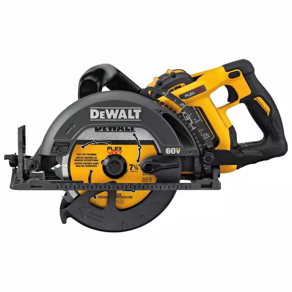 DEWALT 60V MAX FLEXVOLT 7-1/4 in. Brushless Wormdrive Style Circular Saw Kit with 9.0Ah Battery
