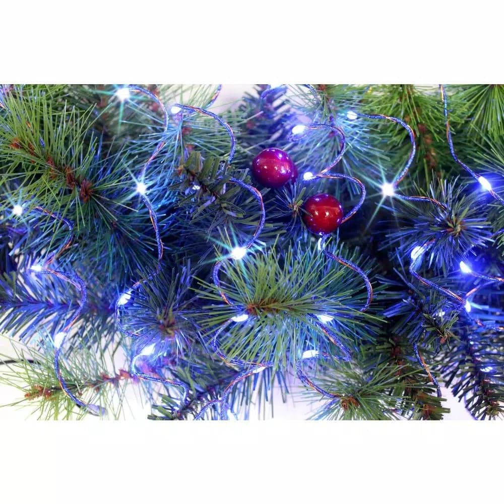 Starlite Creations 12 ft. Pre-Lit Blue LED Single Braided Garland, Battery Operated (Bundle of 2)