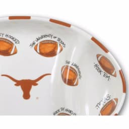 Magnolia Lane NCAA Texas Collegiate Football Ceramic Tailgating Serving Platter, 3-Section Divided Design thumbnail 2