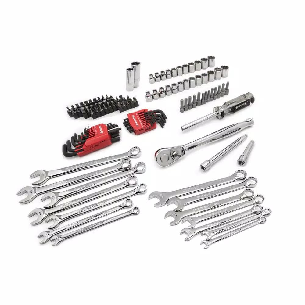 Crescent 128-Piece 3/8 in. Drive SAE/Metric Mechanics Tool Set with Blow-Molded Case