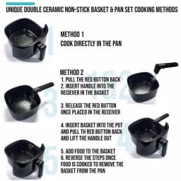 Emerald 1818 4.2 Qt. 1800W Air Fryer with Double Ceramic Non-Stick Basket and Pan Set thumbnail 6