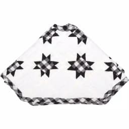 VHC Brands Emmie 21 in. Black and White Patchwork Christmas Tree Skirt, Hand-Quilted Cotton thumbnail 3
