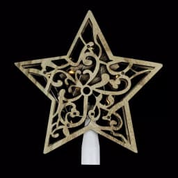 Northlight 10 in. Lighted Wooden Star Christmas Tree Topper with Clear Micro Lights thumbnail 1