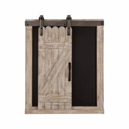 Glitzhome 19.75" Farmhouse Wooden Barn Door Chalkboard Memo Board Wall Decor thumbnail 1