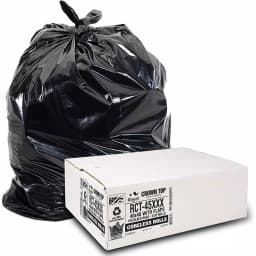 Unbranded 45 Gallon Black Low Density EZ Tie Closure Trash Bags, 1.5 Mil, 100-Count thumbnail 1