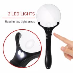 SecurityMan Handheld Magnifying Glass with 2 LED Lights - 3X/5X Dual Lens Illuminated Magnifier thumbnail 5