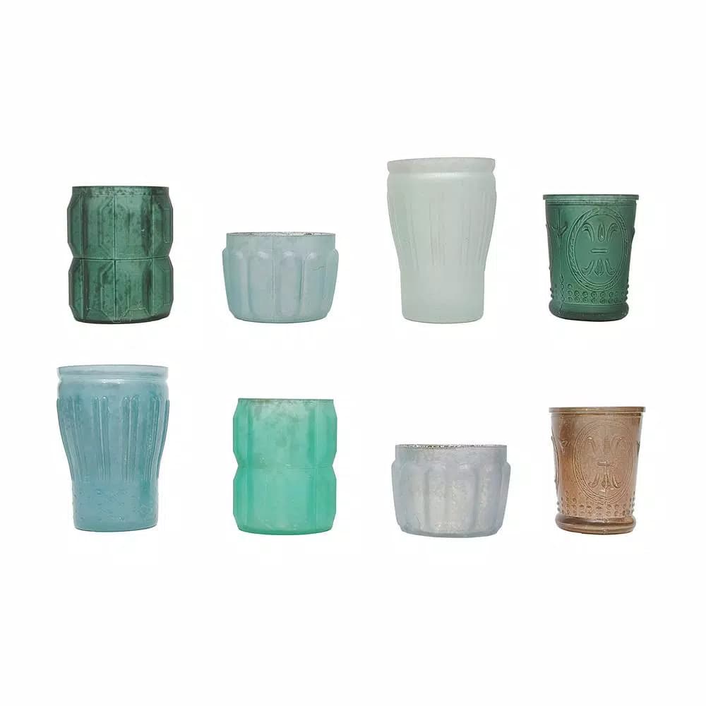 3R Studios Multi Color Mercury Glass Votive Candle Holders, Set of 8