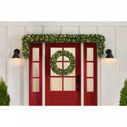 Home Accents Holiday 30 in. Mayfield Pre-Lit LED Artificial Balsam Fir Christmas Wreath with 35 Warm White Micro Dot Lights thumbnail 3