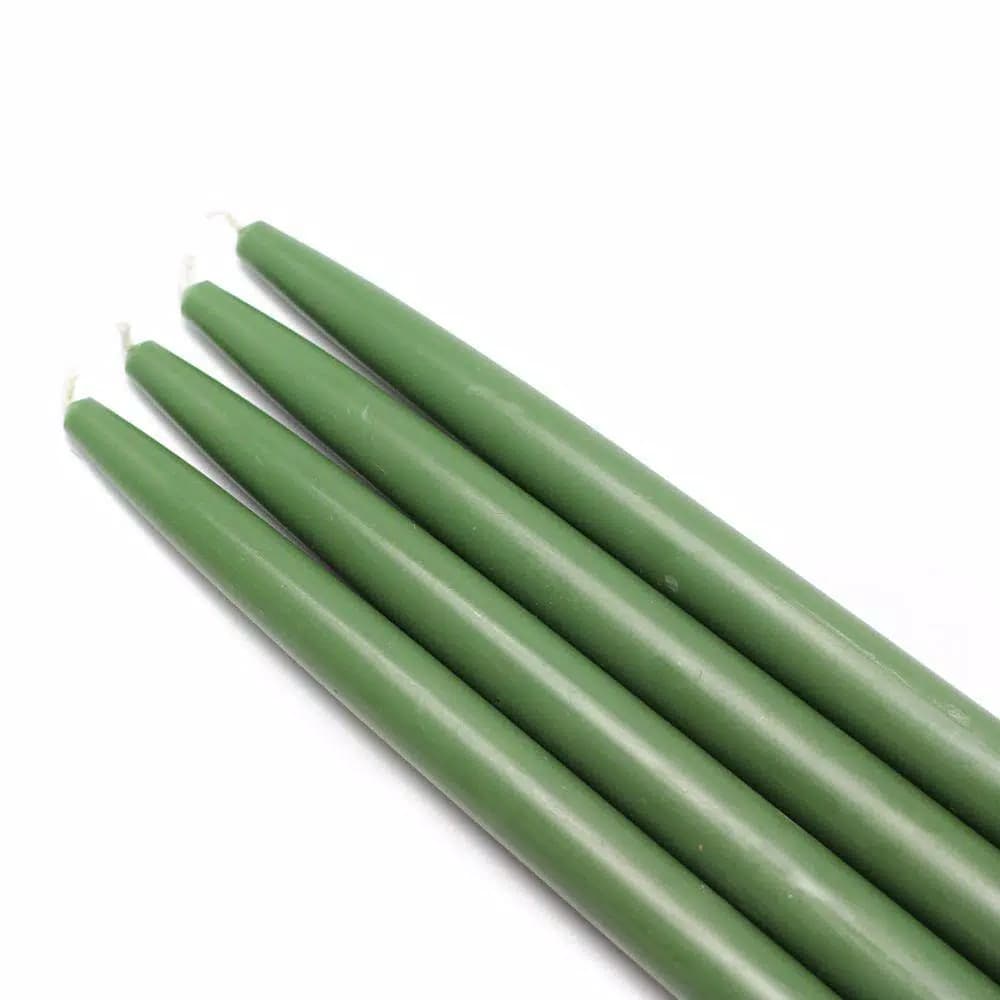Zest Candle 10 in. Hunter Green Taper Candles, 12-Set