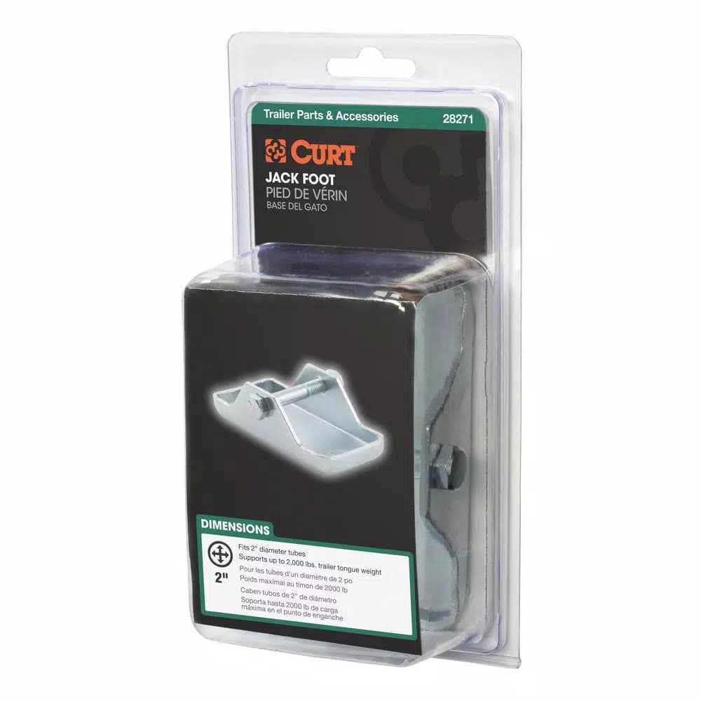 CURT Bolt-On Trailer Jack Foot, Fits 2" Tube, 2,000 lbs. Capacity