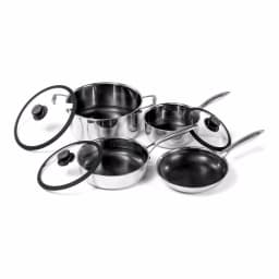 Black Cube 7-Piece Stainless Steel Nonstick Hybrid Cookware Set thumbnail 1
