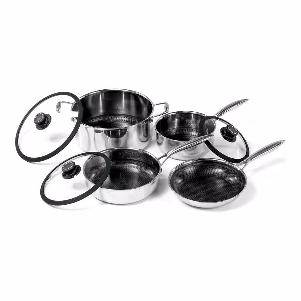 Black Cube 7-Piece Stainless Steel Nonstick Hybrid Cookware Set