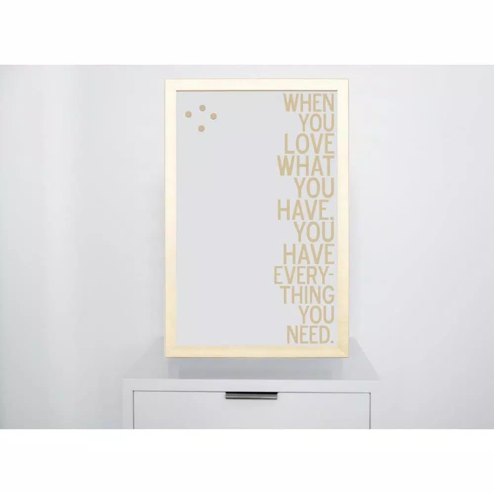 Petal Lane Home Gold Frame Magnetic Memo Board - When You Love Have Canvas Wall Decor