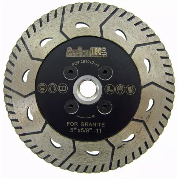 Archer USA 5 in. 2-in-1 Turbo Diamond Blade for Cutting and Grinding