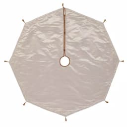 VHC Brands 60 in. Soleil Candy Apple Red & Bronze Jacquard Christmas Tree Skirt with Gold Tassels thumbnail 2