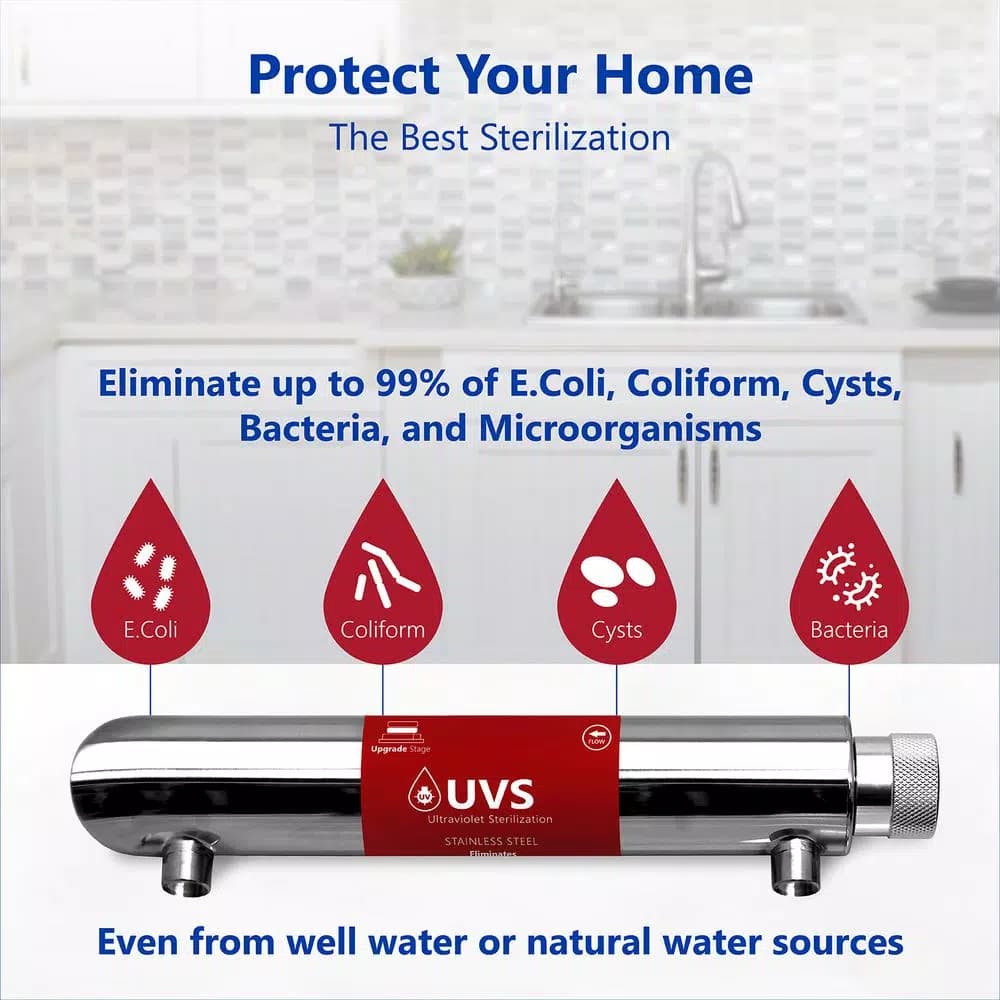 Express Water UV Water Filter Replacement System - 12 Inch Housing with 10 Inch Bulb