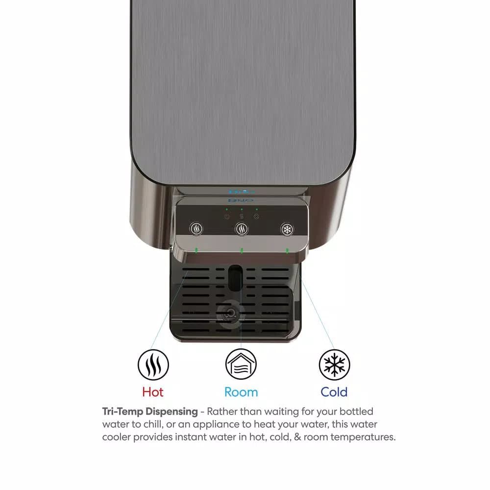 Brio Tri-Temp 2-Stage Countertop Bottleless Water Cooler with UV Self-Cleaning, Black