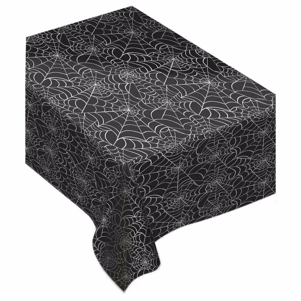 Amscan Spider Web Halloween Table Cover with Flannel Back (2-Pack)
