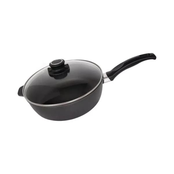 Swiss Diamond Swiss TITAN 11 in. Titanium Nonstick Saute Pan with Glass Lid, 4.3 Qt, Gray