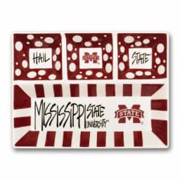Magnolia Lane Mississippi State NCAA Officially Licensed 4-Section Ceramic Tailgating Serving Platter thumbnail 1
