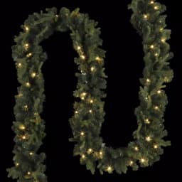 Home Accents Holiday 12 ft. Pre-Lit Norway Garland with 70 Warm White LED Lights, Battery Operated thumbnail 7
