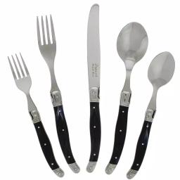 French Home Laguiole 20-Piece Stainless Steel Flatware Set with Black Faux Marble Handles, Service for 4 thumbnail 1